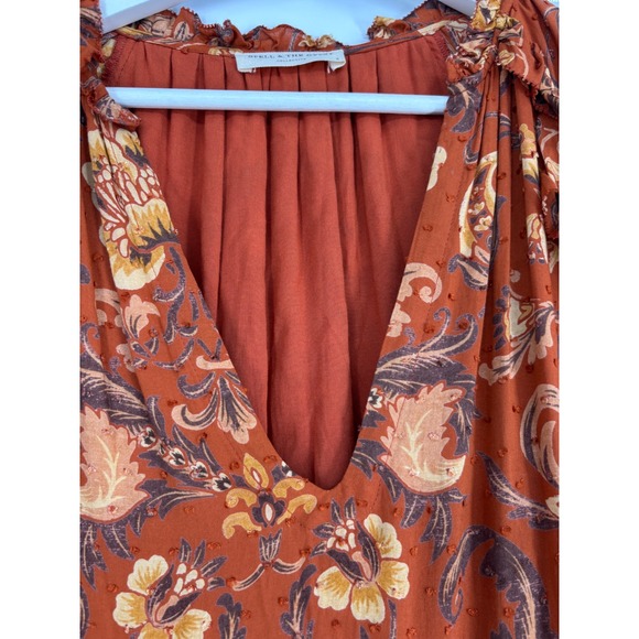 Spell & The Gypsy Collective Sundown Boho Gown Women Size S Orange Paisley Maxi - Picture 12 of 14